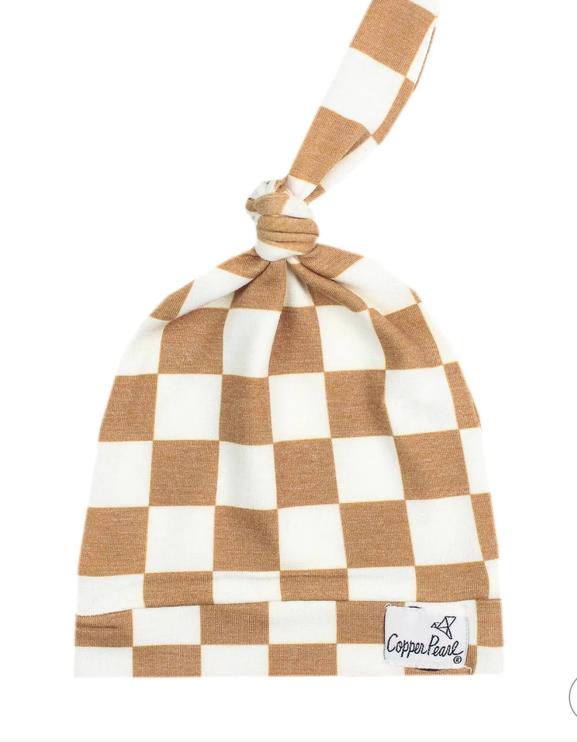 Copper Pearl Top Knot Hat