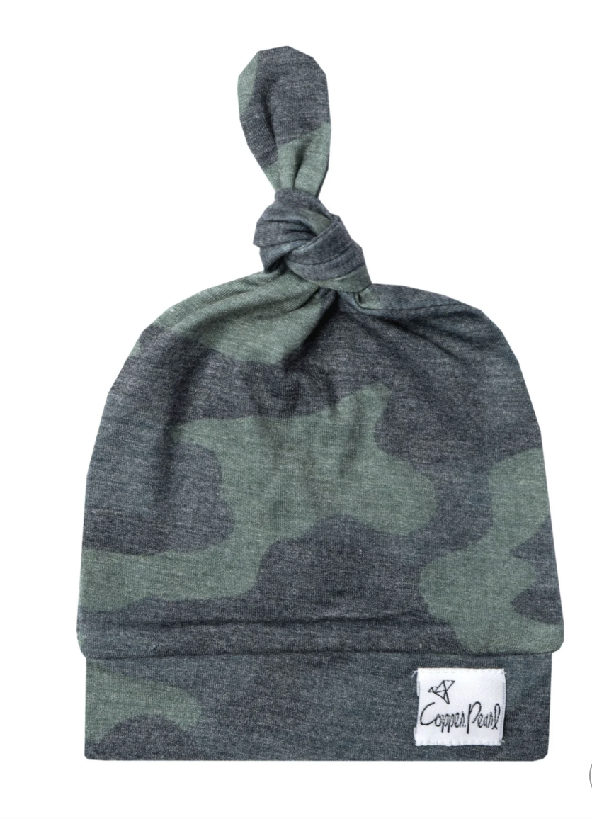 Copper Pearl Top Knot Hat