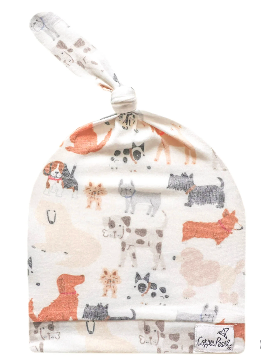 Copper Pearl Top Knot Hat