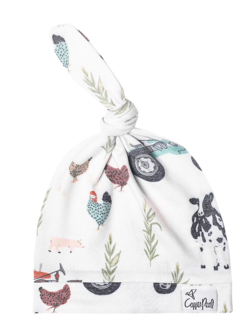 Copper Pearl Top Knot Hat