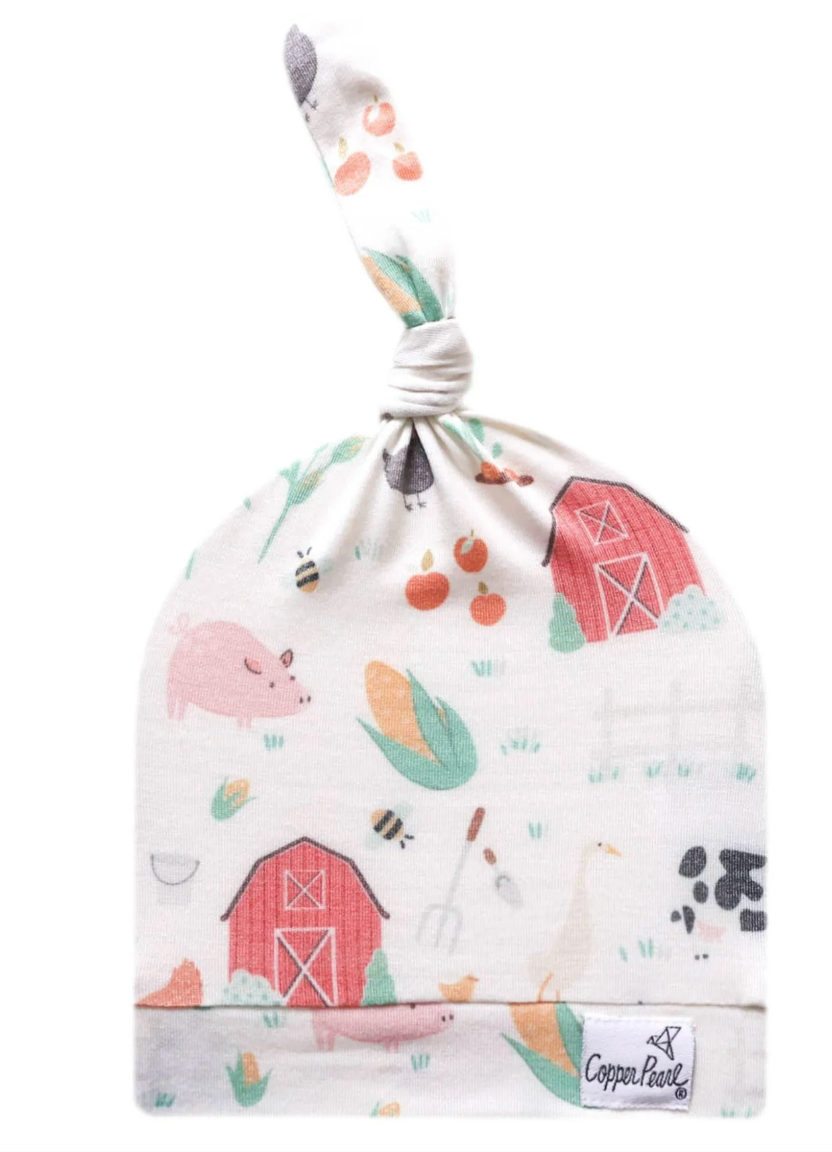 Copper Pearl Top Knot Hat