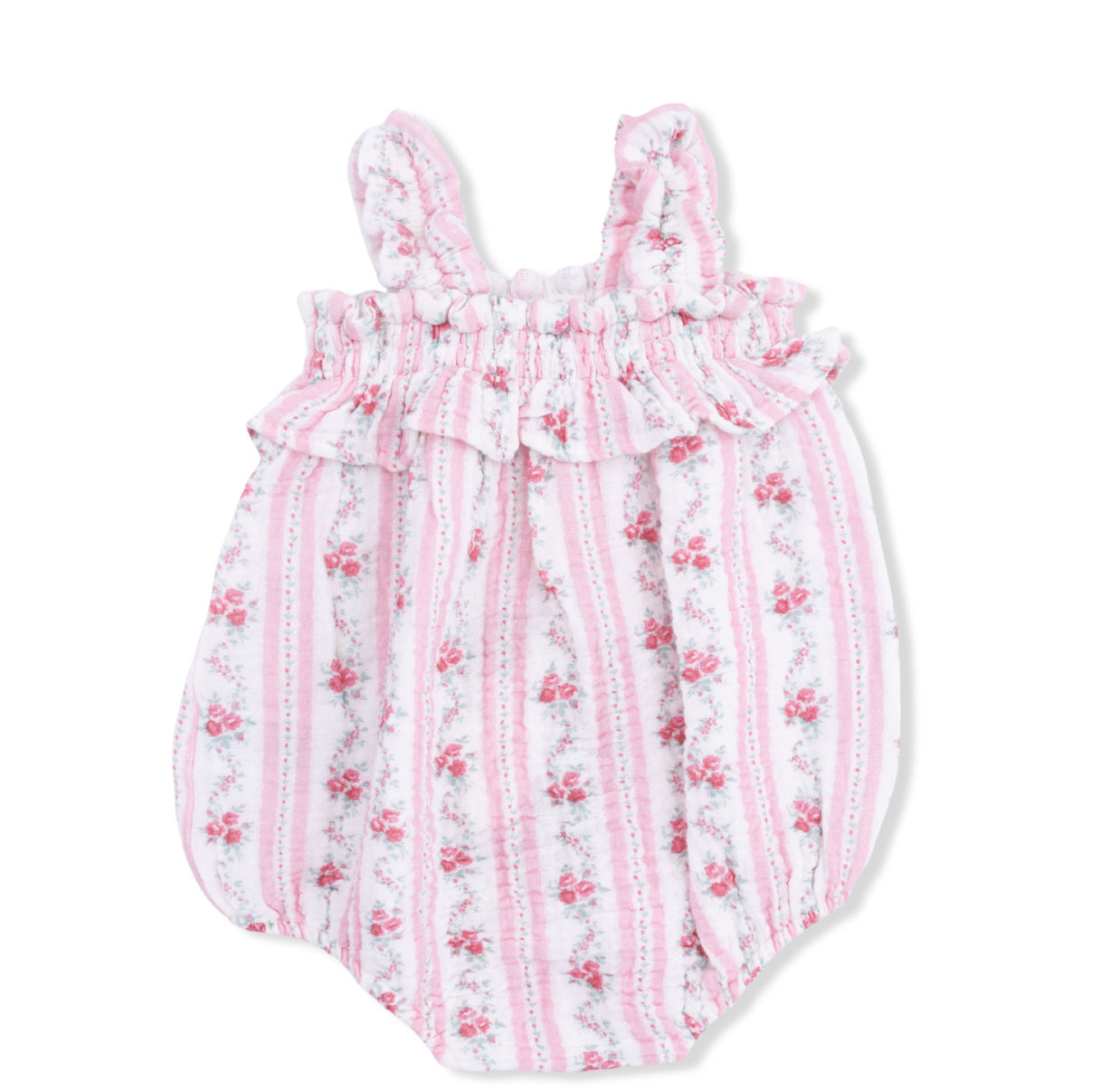 Winding Roses Stripe - Ruffly Strap Bubble