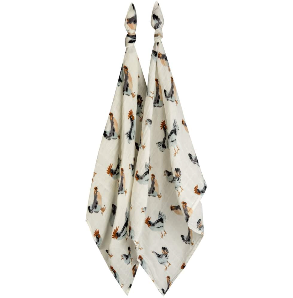 Chicken Organic Cotton Muslin Burpcloths 2 Pk