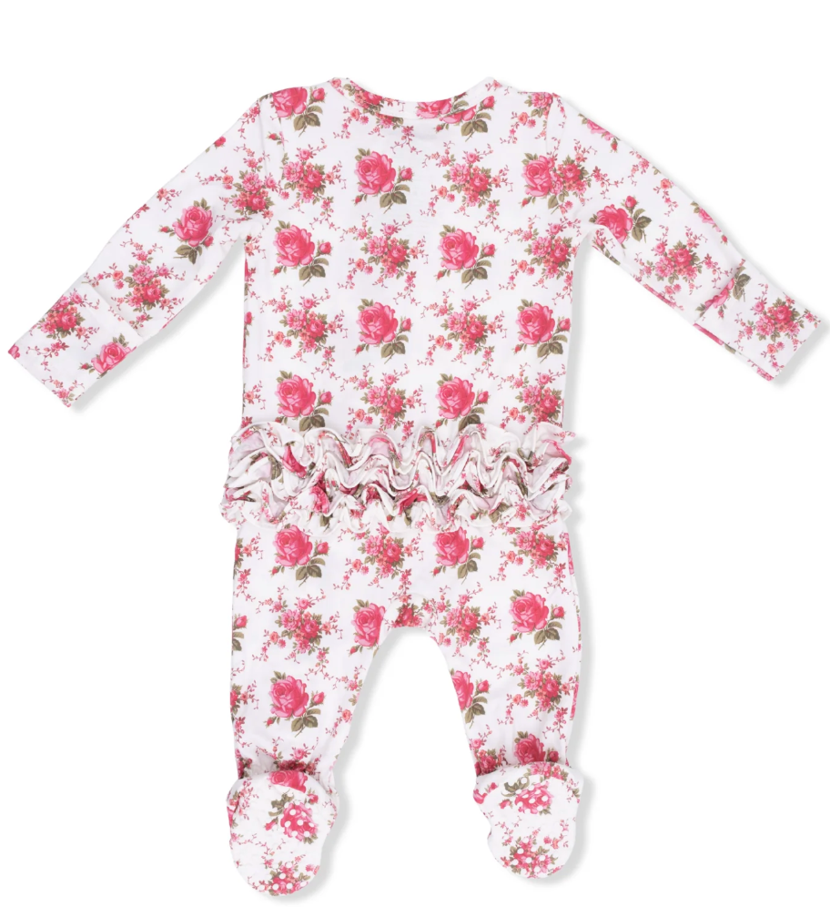 2 Way Ruffle Back Zipper Footie