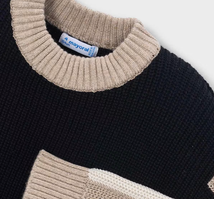 Contrast Knit Sweater