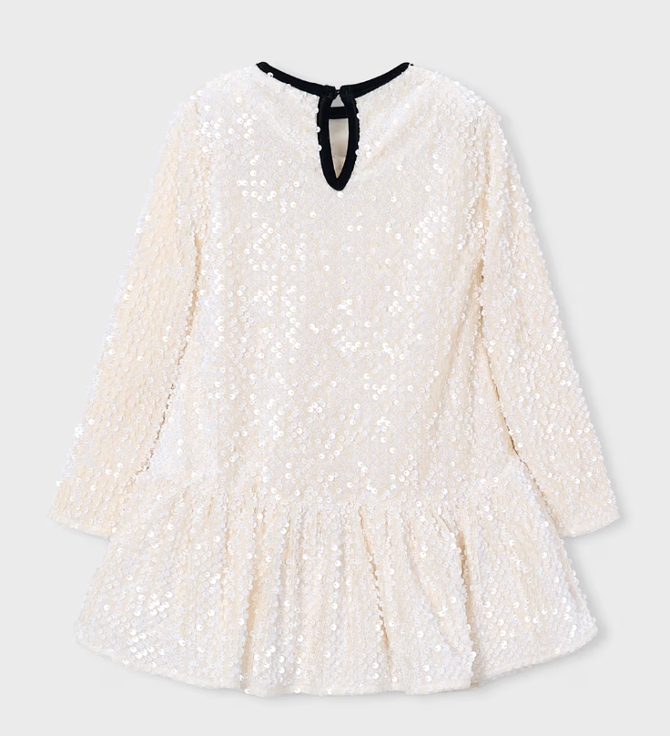 Sequin Dress with Velvet Bow