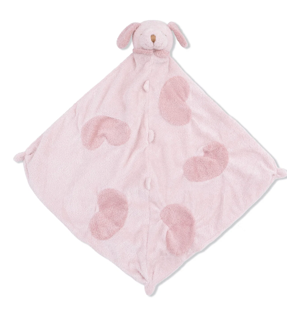 Angel Dear Lovies security blankie with soft cashmere-like material and an animal head for babies and toddlers to snuggle.