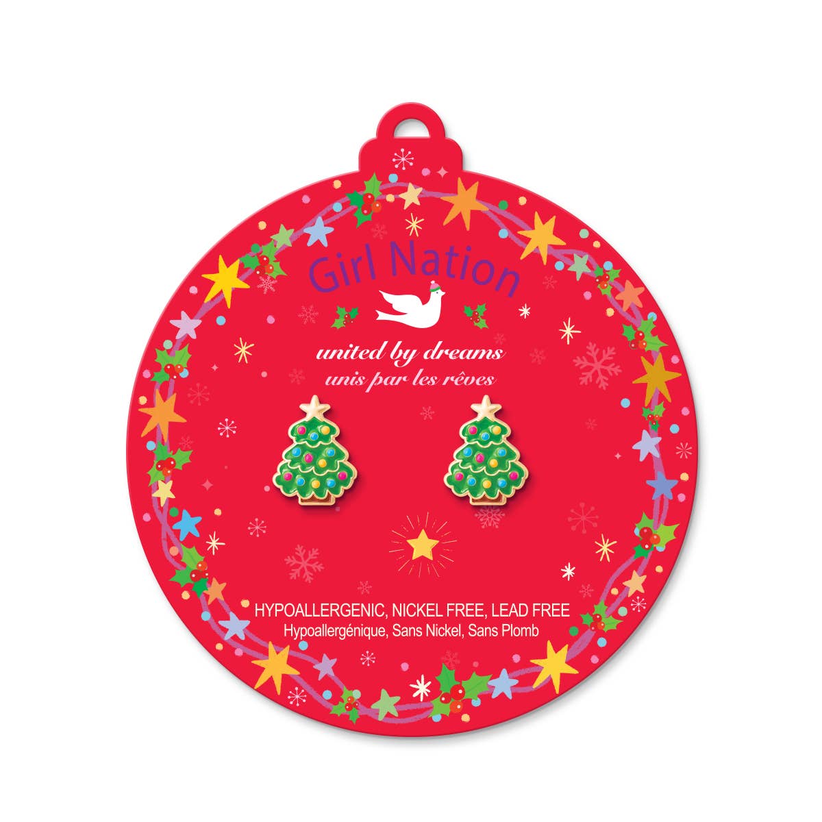 Happy Christmas Tree Earrings | Studs | Stocking Stuffer
