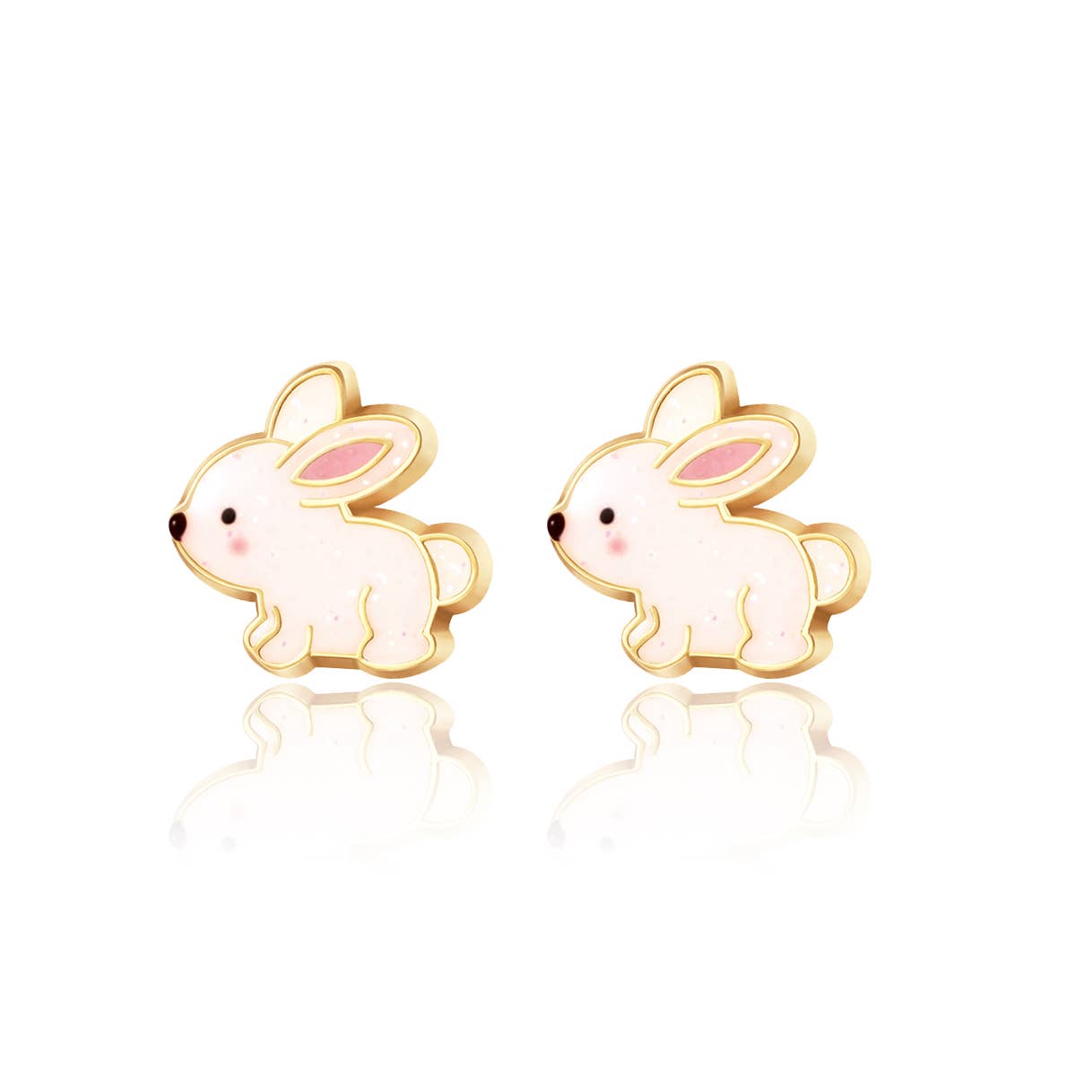 Glitter Rabbit | Cutie Stud Earrings for Children
