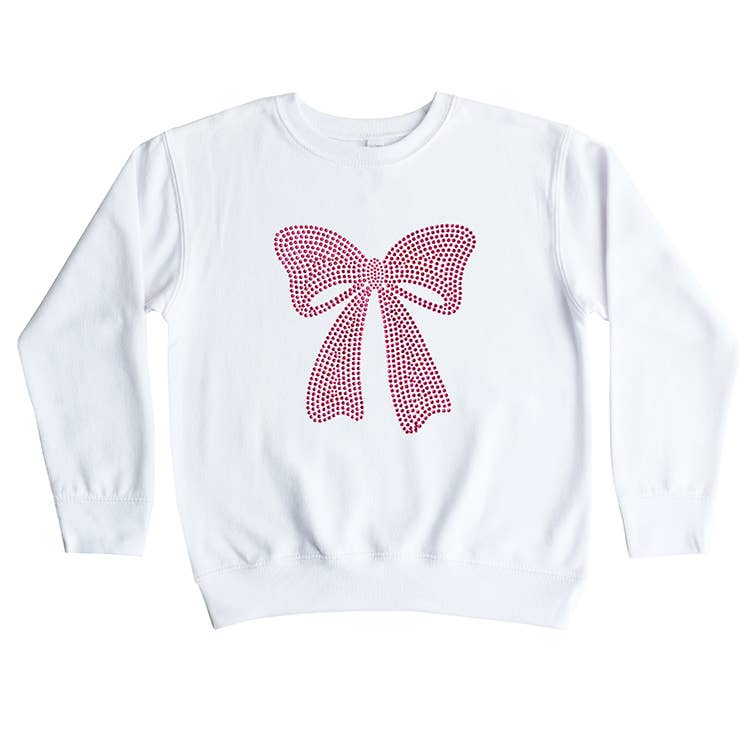 Fuchsia Studded Bow Sweatshirt