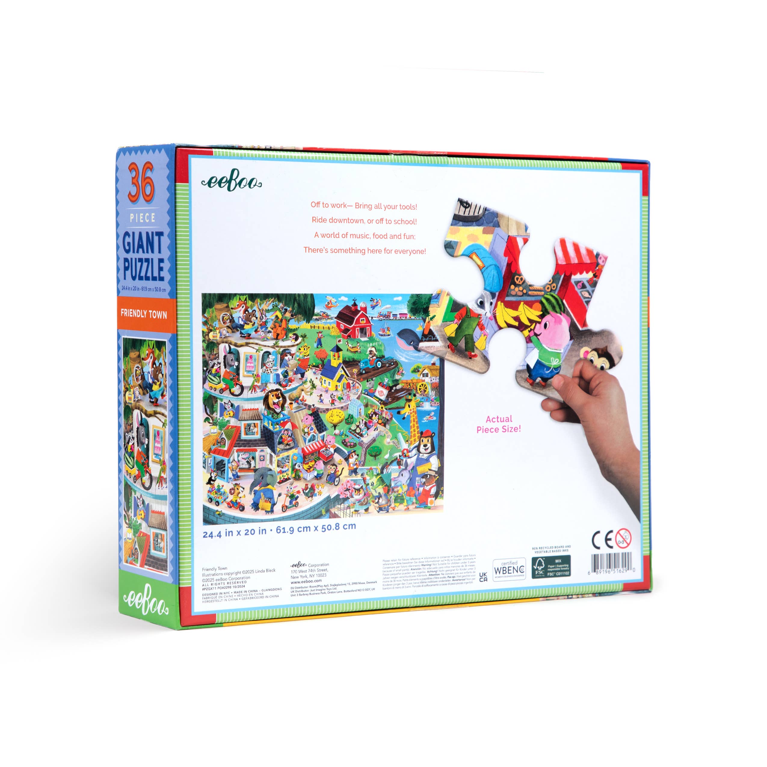 Friendly Town 36 Piece Giant Rectangle Puzzle
