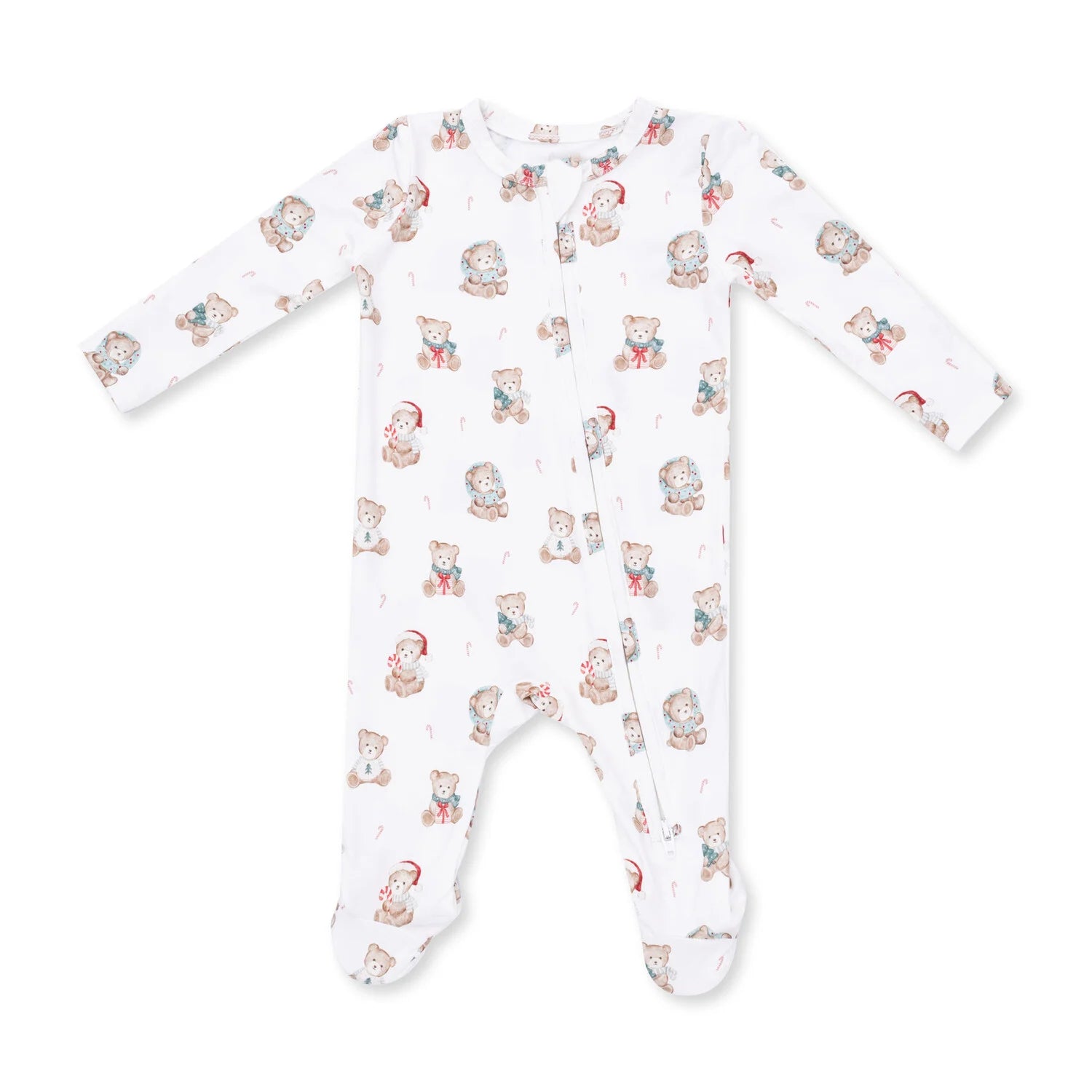 2 Way Zipper Footie - Christmas Bears