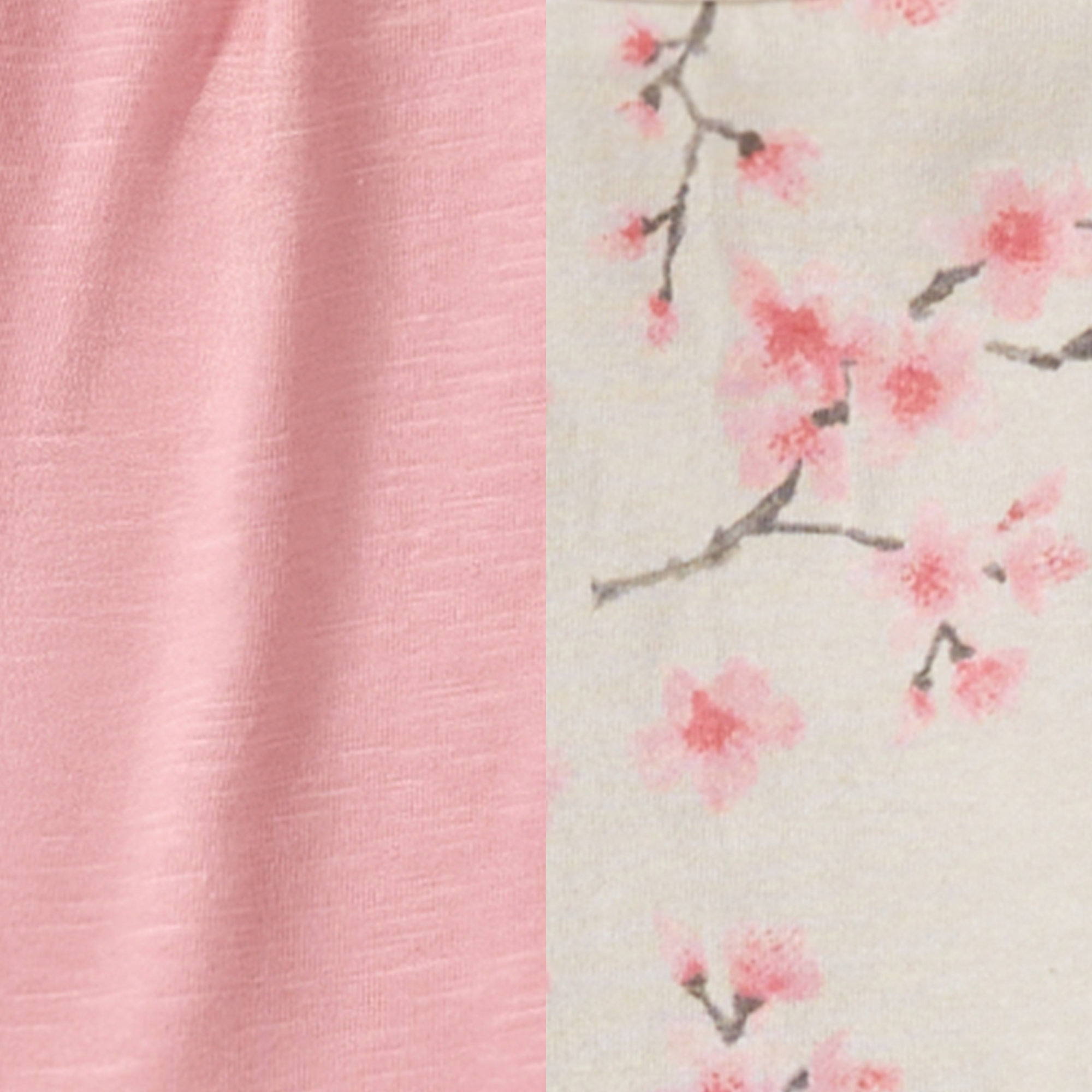 Slub Tunic & Cherry Blossoms Pants Set