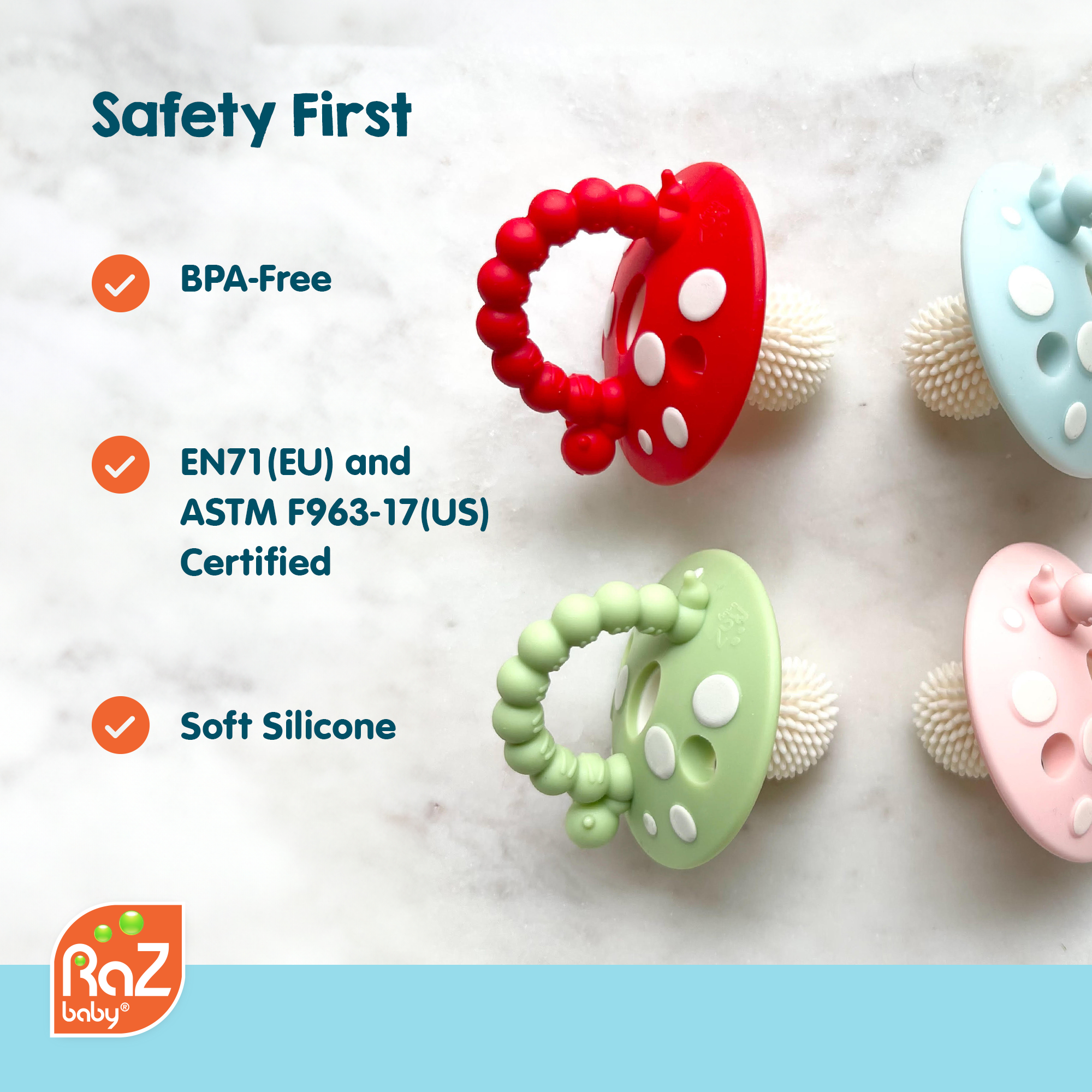 Chompy Mushroom Silicone Teether - 2PK