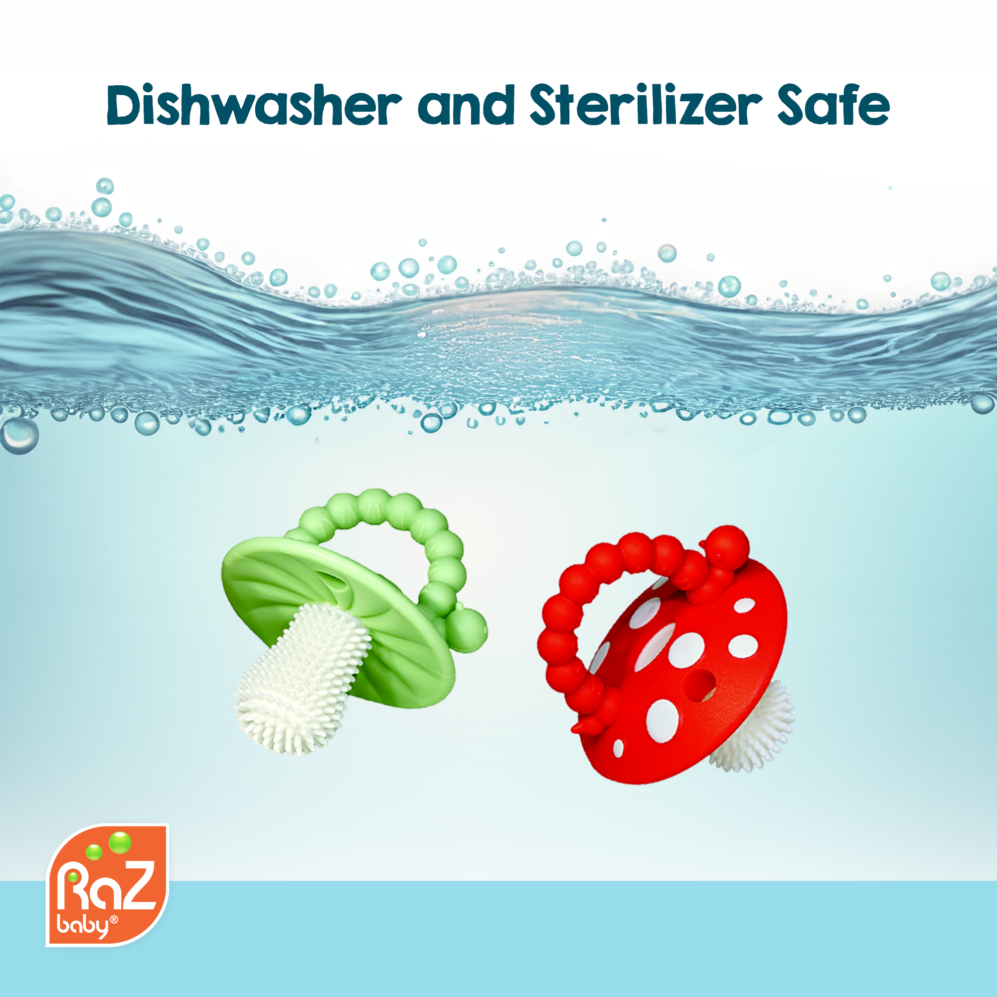 Chompy Mushroom Silicone Teether - 2PK