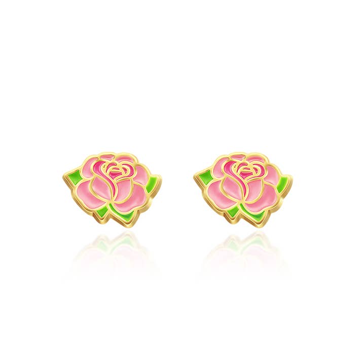 Blushing Pink Rose | Cutie Stud Earrings | Hypoallergenic