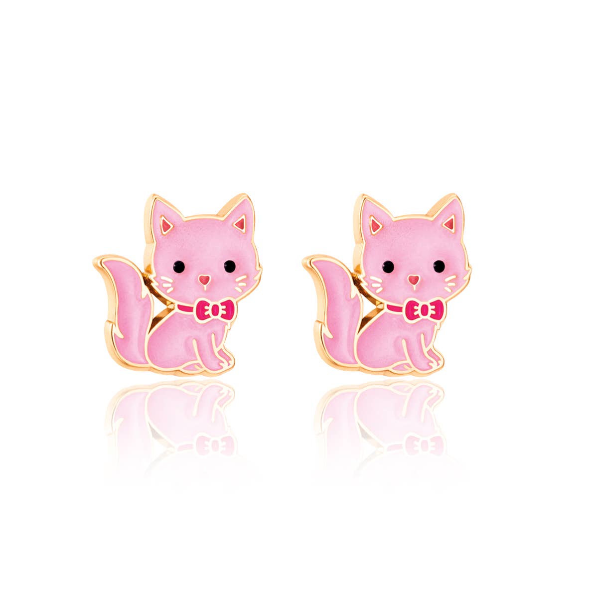Pink Kitty Cutie Stud Earrings