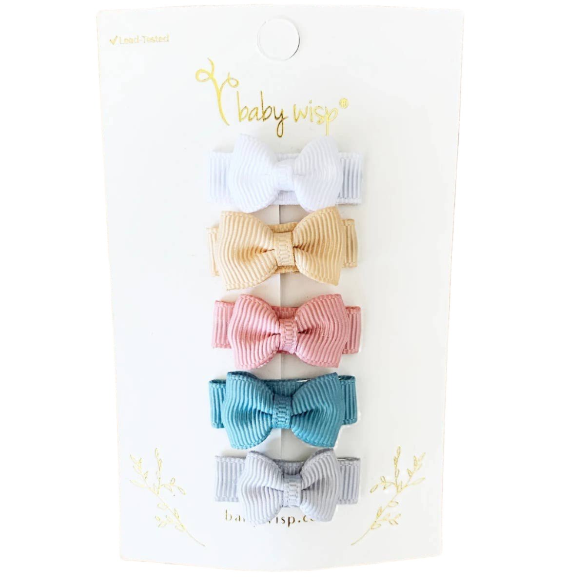 Mini Wisp 5 Tiny Tuxedo Bows on Snap Clips - Figment