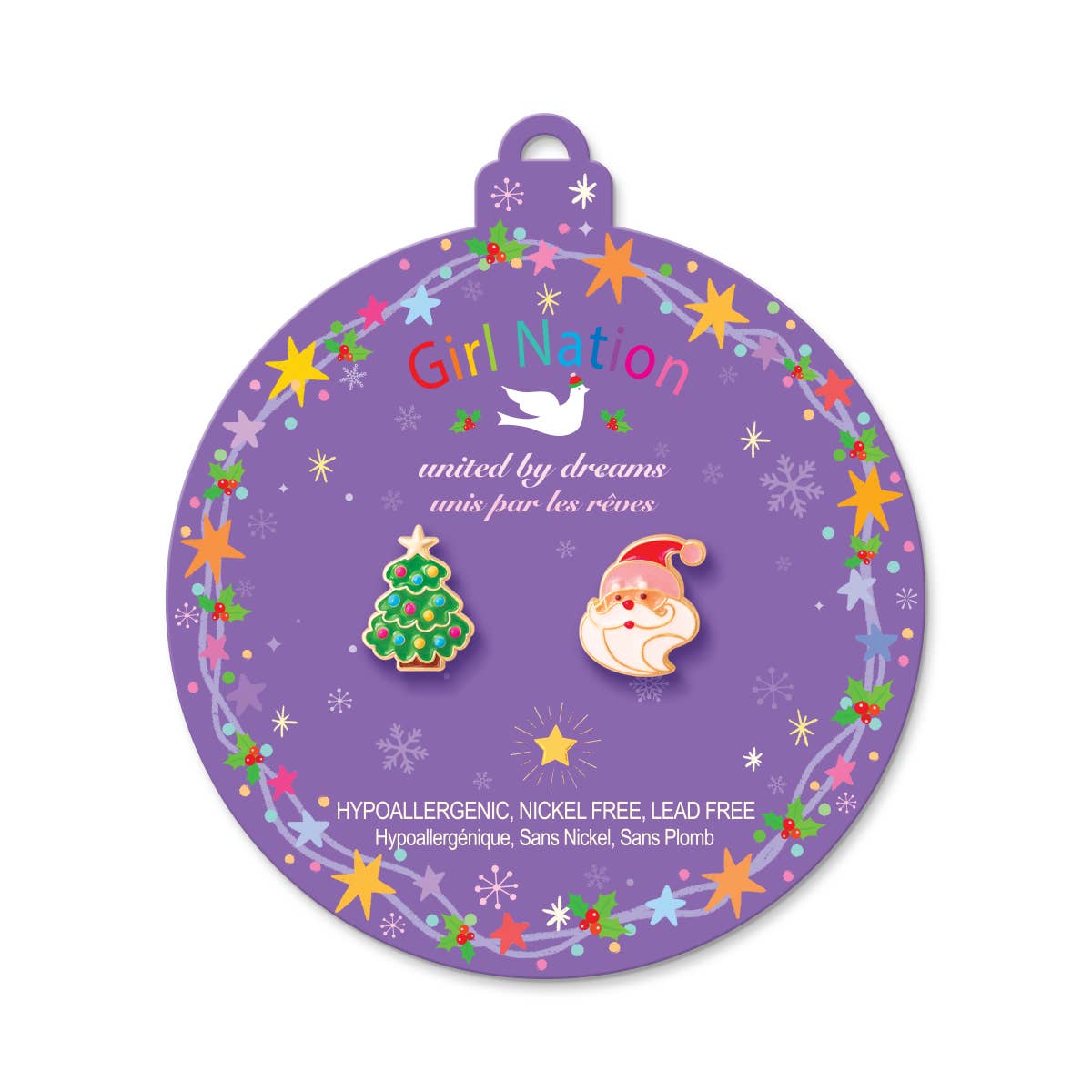 Merry & Bright | Earrings for Kids | Christmas Tree & Santa