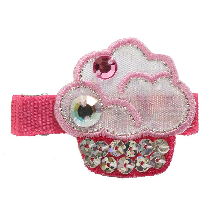 Pink Rhinestone Cupcake Clip