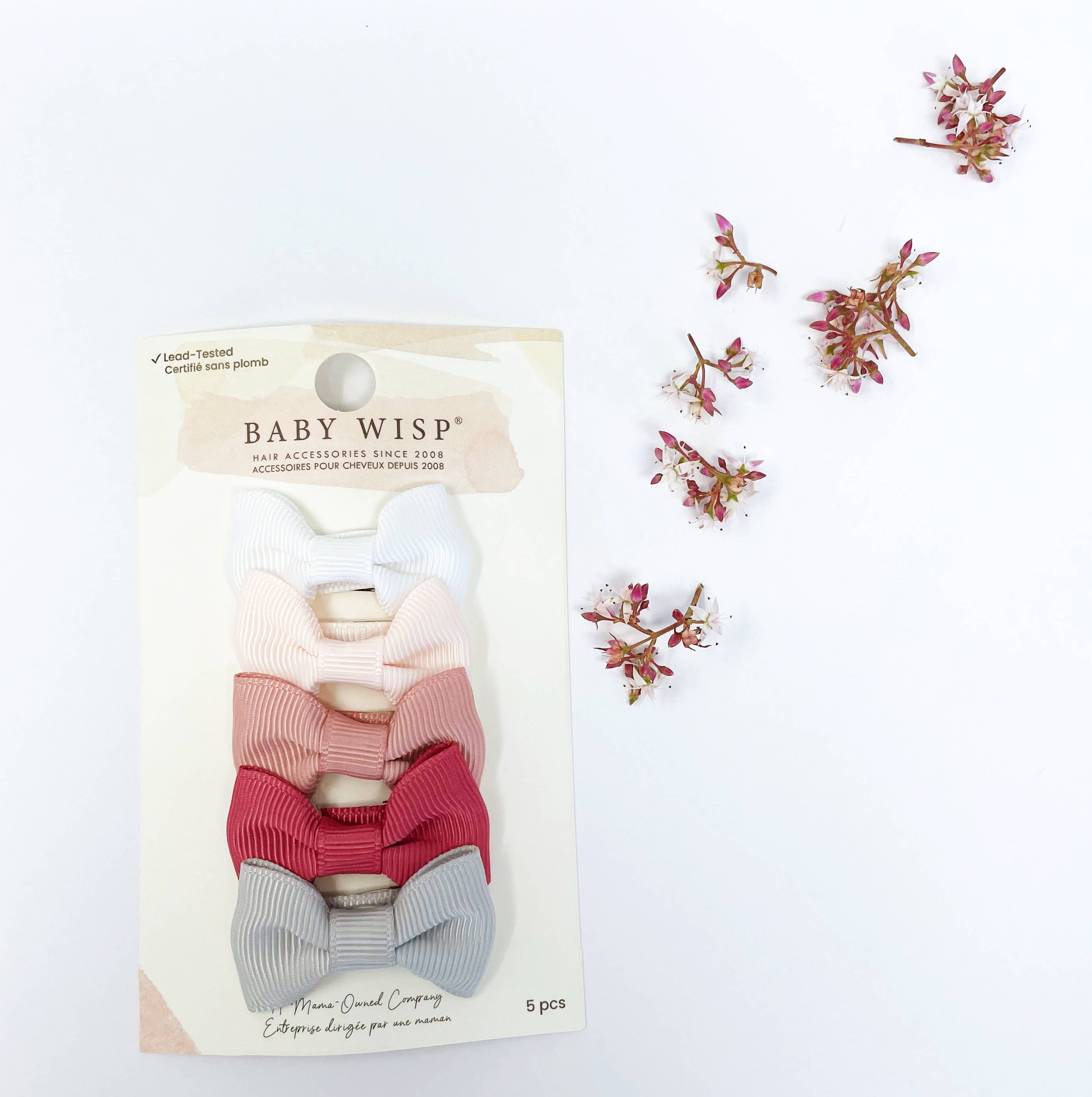 5 Bows Tuxedo Ribbon Bow Hairclips for Fine Hair- Wedding Bl