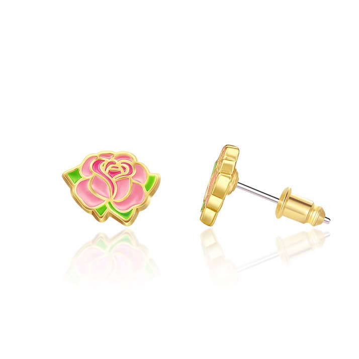 Blushing Pink Rose | Cutie Stud Earrings | Hypoallergenic