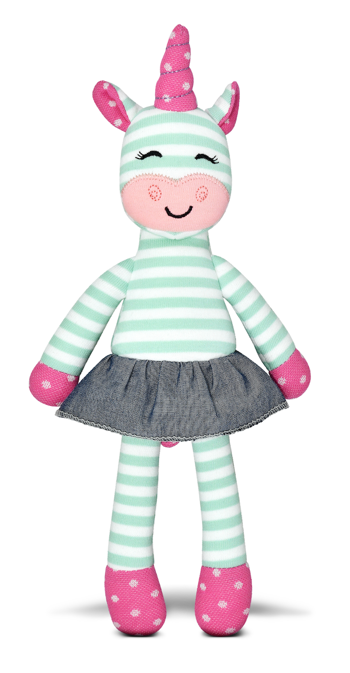 Tiny Dancing Unicorn - Mint Stripe