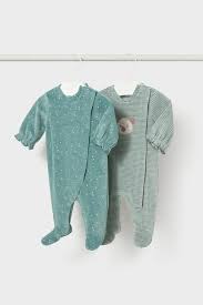 Aqua Velour Heart Footie
