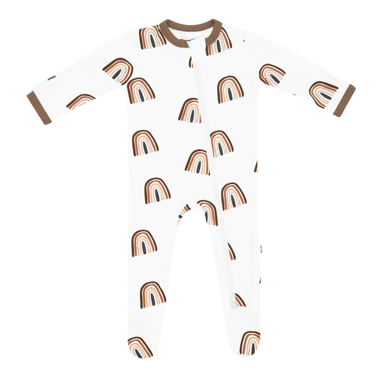 Zippered Footie in Coffee Rainbow