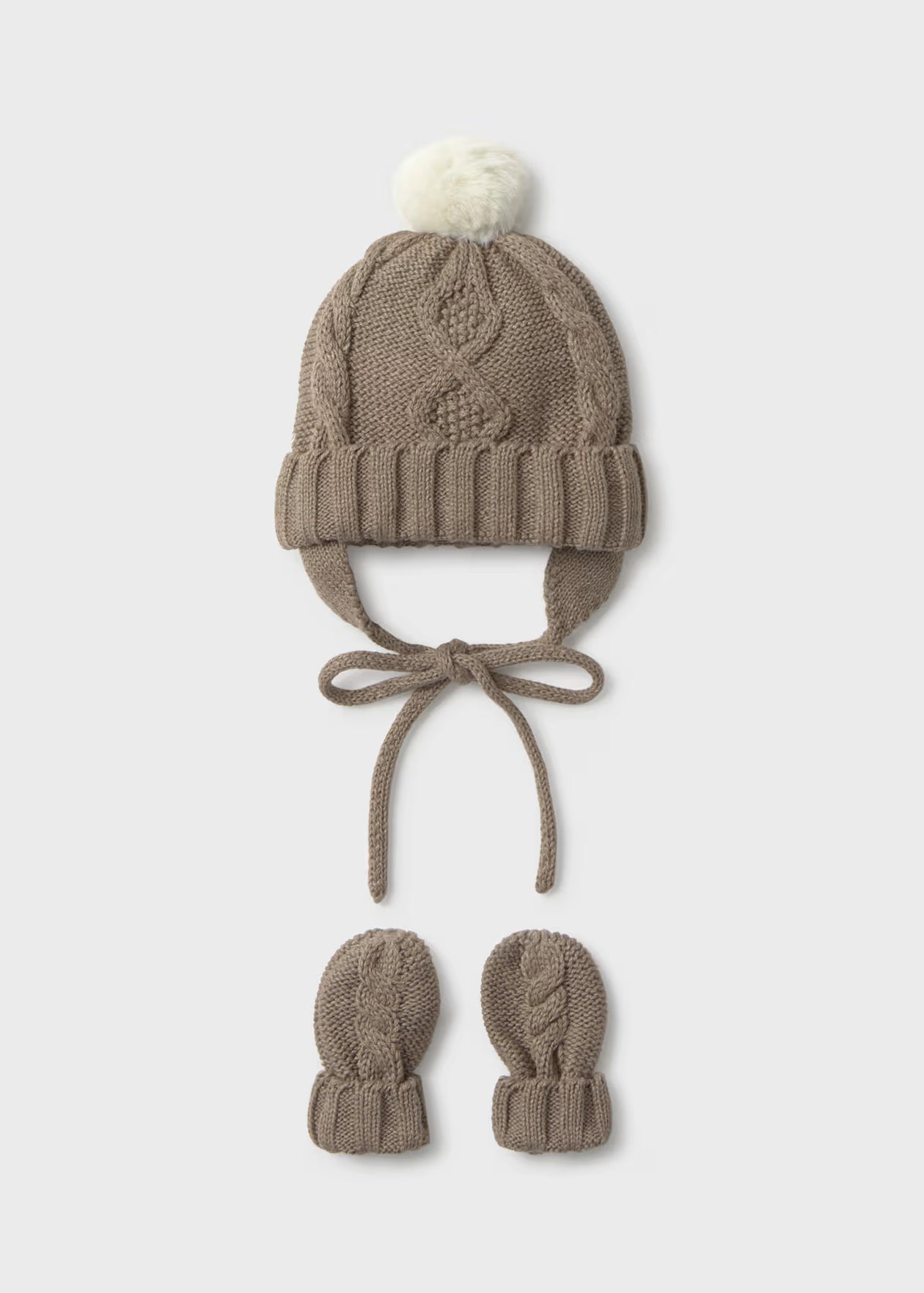 Brownie Newborn Knit Hat and Mittens Set