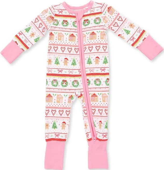 Pink Gingerbread Fair Isle Convertible Romper