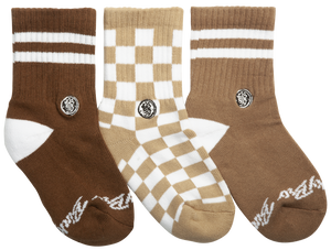 3-Pack Brownie Checks socks